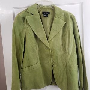 Genuine Mark Alan Leather Blazer, Olive Green, Size XL